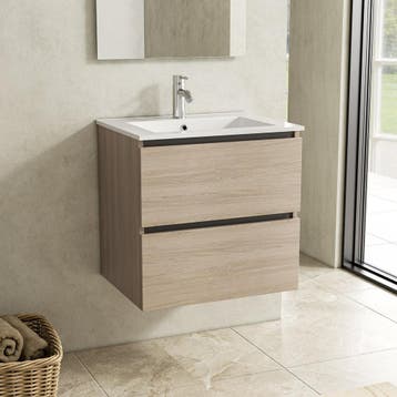Badkamermeubel-Walnut-60cm, Verzenden, Nieuw