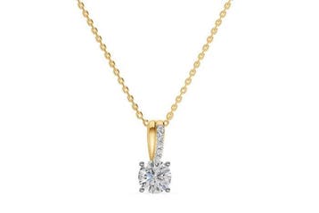 Halsketting - 14 karaat Geel goud, Rhodium geplateerd -, Nieuw