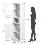 Slanke Hoge Badkamerkast 170 cm – Verstelbare Plank en Lade, Verzenden, Nieuw