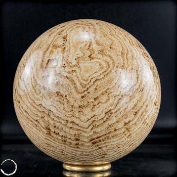Zeer zeldzame zwarte aragonietbol, Uit Pakistan.- 2412.61 g, Nieuw