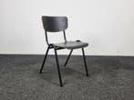 Kantinestoel - Zwarte Houten Zitting, Ophalen of Verzenden, Gebruikt, Zwart
