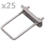 vidaXL U-verbinding voor hekpaal 25 sets 60x40 mm, Tuin en Terras, Tuinhekken en Hekwerk, Verzenden, Nieuw