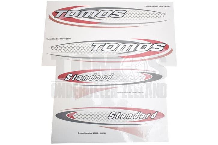 Tomos Stickerset Standaard rood / zwart compleet set, Fietsen en Brommers, Brommeronderdelen | Algemeen, Nieuw, Ophalen of Verzenden