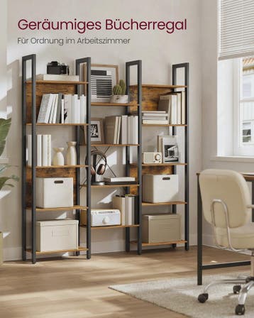 Industriële Boekenkast met 14 Planken - Metalen Frame voor W, Verzenden, Nieuw