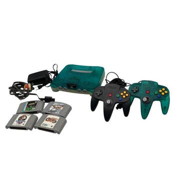 Nintendo - N64 - Nintendo 64 Teal Console with Controllers, Nieuw