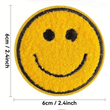 Embleem smiley - emoji - 6 x 6 cm - applicatie - opstrijk..., Ophalen of Verzenden, Nieuw, Overige typen