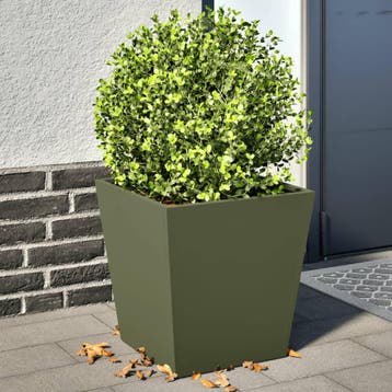 vidaXL Plantenbakken 2 st 40x40x40 cm staal olijfgroen, Verzenden, Nieuw, Metaal
