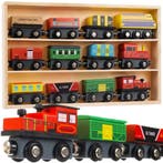 Kruzzel Houten 12-delige Treinset: Spelen, Leren, Ontdekken!, Kinderen en Baby's, Speelgoed | Overig, Ophalen of Verzenden, Nieuw