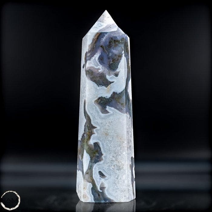 Artistieke mos - agaat Obelisk, Brazilië- 716.19 g, Antiek en Kunst, Curiosa en Brocante