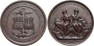 Bronze-medaille 1844 Koeln-freie Reichsstadt, Verzenden