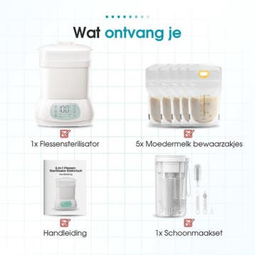 Sweet Sprout 6-in-1 Sterilisator met Stoomfunctie - Flessen, Ophalen of Verzenden, Nieuw