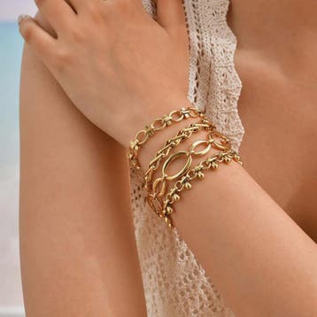 Gouden Chunky Schakelarmband met OT Sluiting - Roestvrij Sta, Kleding | Dames, Verzenden, Nieuw
