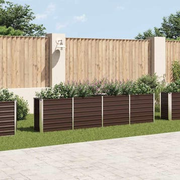 vidaXL Plantenbak verhoogd 320x40x77 cm gegalvaniseerd staal, 100 cm of meer, Verzenden, Nieuw, Metaal