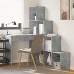 vidaXL Hoekbureau Beton Grijs 101,5 x 149,5 x 149,5 cm, Verzenden, Nieuw