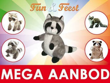 Wasbeer knuffels - Mega aanbod pluche Wasberen knuffels, Ophalen of Verzenden, Nieuw, Beer