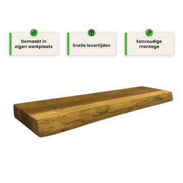 Houten wandplank - Oak - Klein - 4cm dik eiken - Boomstam, Verzenden, Nieuw
