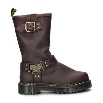 Dr. Martens Anistone bikerboots voor dames in het Bruin, Kleding | Dames, Schoenen, Bruin, Verzenden, Lage of Enkellaarzen, Nieuw