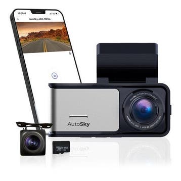 AutoSky 4K Dashcam met Achtercamera GPS WiFi Nachtzicht 64GB, Verzenden, Nieuw