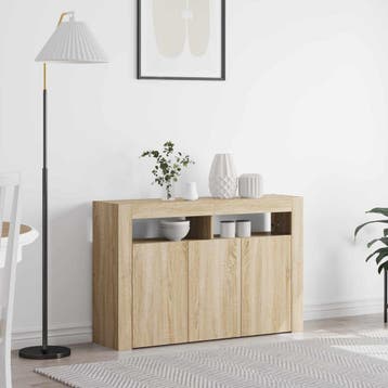 vidaXL Dressoir Sonoma Eiken 116 x 30 x 75 cm Bewerkt hout, Verzenden, Nieuw, Overige houtsoorten, Minder dan 50 cm