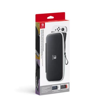 Nintendo Switch OLED Carrying Case White/Black in Doos, Ophalen of Verzenden, Zo goed als nieuw
