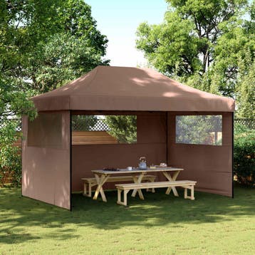 vidaXL Partytent 292 x 440 x 315 cm Bruin Oxford Stof, Tuin en Terras, Partytenten, Verzenden, Nieuw, Partytent