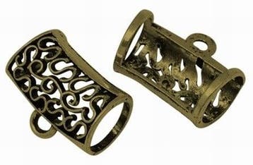 Grote metalen hanger Bali holle kraal 25 x 33 x 19mm Gat..., Ophalen of Verzenden, Nieuw, Kraal