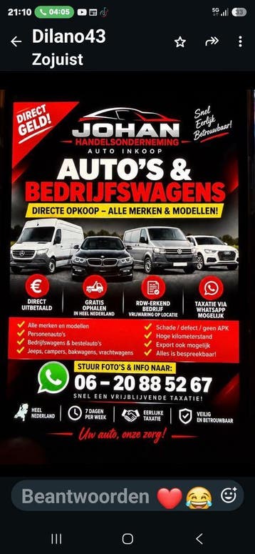Auto inleveren opkoper gezocht afgekeurd sloop inkoop autos, Auto diversen