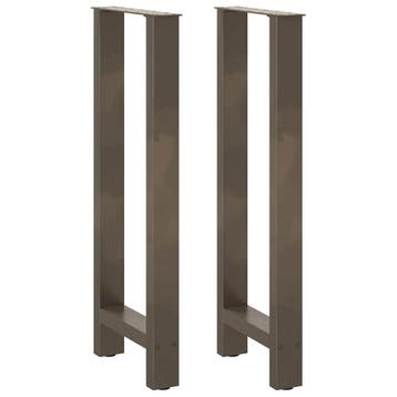 vidaXL Bartafelpoten 2 st 50x(100-101) cm staal naturel, Huis en Inrichting, Tafelonderdelen, Verzenden, Nieuw