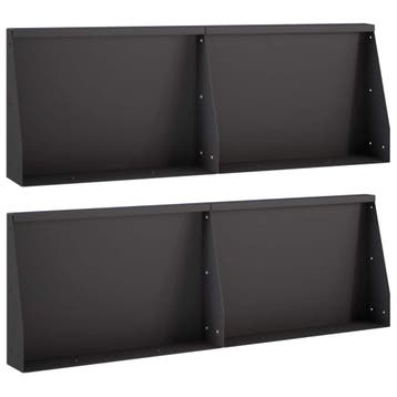 vidaXL Keerwand 4 st 60 x 12 x 50 cm Staal Zwart, Verzenden, Nieuw