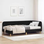vidaXL Hoekbedframe Zwart 90 x 190 cm Stof, Verzenden, Nieuw, Zwart, Stof