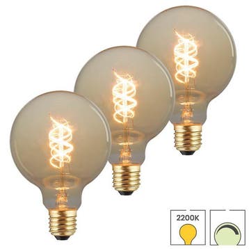 Set van 3 LED lampen E27 | 7.5 watt dimbaar | 2200K extra, Verzenden, Nieuw, E27 (groot), Overige typen