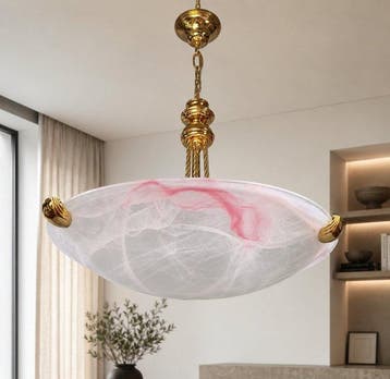 Lamp - Glas, Messing, Antiek en Kunst