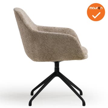 Luxe designstoel - Beige, Vergader- of Presentatieruimte, Ophalen of Verzenden, Gebruikt, Stoel