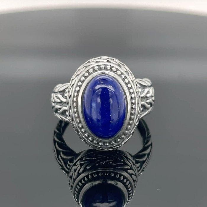 Zilver - Ring - lapis lazuli, Antiek en Kunst, Kunst | Niet-Westerse kunst