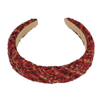 Haarband Diadeem 3cm – Zacht Gevuld – Geweven Stof – Rood, Nieuw