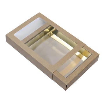 Chocoladeletterdoos GK7 Kraft / Goud 26st, Verzenden, Nieuw