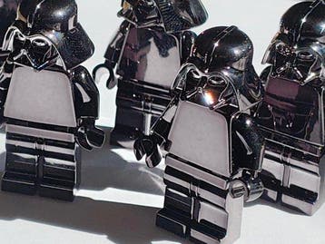 Lego Minifiguur - 5x Lego custom minifigure chrome black !, Nieuw
