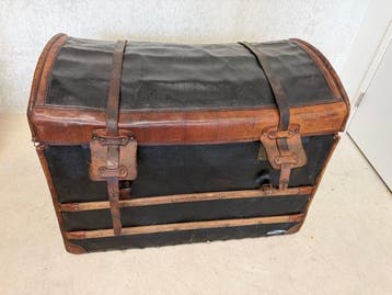 Kist - Leder - Postkoets koffer