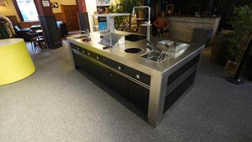 RVS maatwerk kookeiland, Zakelijke goederen, Horeca | Keukenapparatuur, Ophalen, Gebruikt, Fornuis, Frituur en Grillen