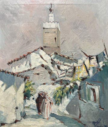 Eduardo Morillas (1932-2021) - Chefchaouen: La Médine, Antiek en Kunst, Kunst | Schilderijen | Klassiek