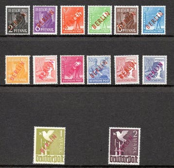 Berlijn 1949 - Serie met rode opdruk Berlin - geen minimum, Gestempeld