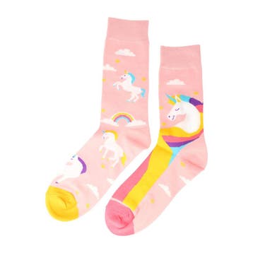 Sokken - Eenhoorn Unicorn Print - Roze - Katoen - Maat 38-45, Nieuw