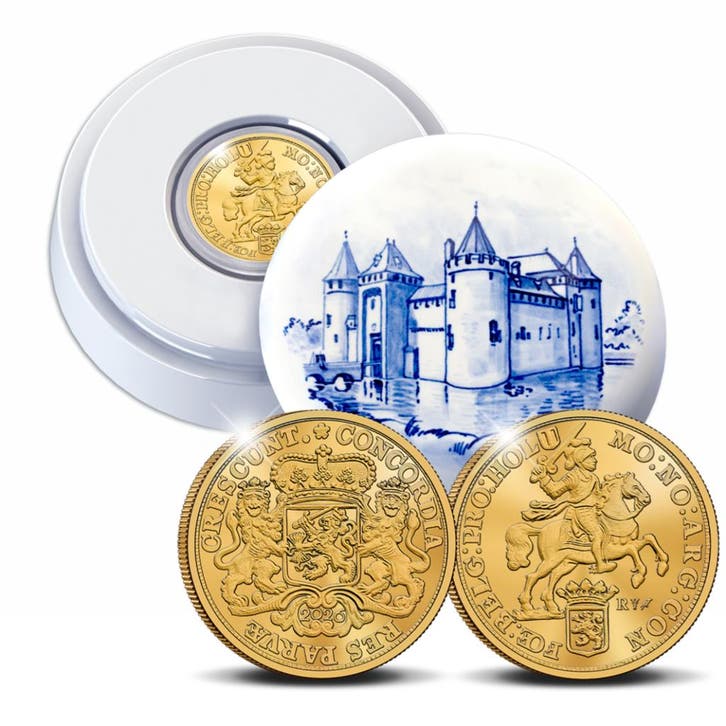 Officiële Herslag: Dukaton 2026 Goud 1 Ounce – Royal Delft, Postzegels en Munten, Munten | Nederland, Verzenden