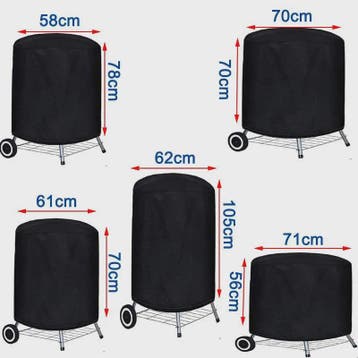 Waterdichte BBQ Hoes Rond Zwart - Heavy Duty 210D Oxford Sto, Verzenden, Nieuw