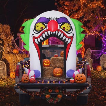 Opblaasbare Halloween Clown Poort 180cm met LED Verlichting, Verzenden