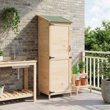 vidaXL Tuinschuur Naturel 59,5 x 56 x 176,5 cm Massief, Verzenden, Nieuw