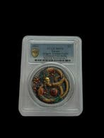 Tuvalu. 2 Dollars 2022 Dragon Antique Colorized First Strike, Postzegels en Munten