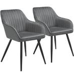 Stoel Marilyn, fluweeloptiek, gestikt - grijs / zwart, Set v, Verzenden, Nieuw