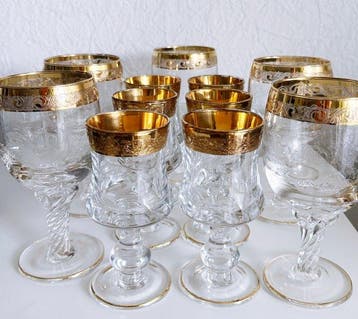Murano Medici - Pot (11) - Edelmetalen randen in 24-karaats