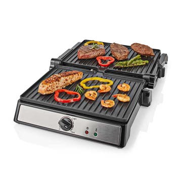 Nedis Contact Grill - 2000 W - 29 x 23 cm - Regelbare temper, Verzenden, Zo goed als nieuw